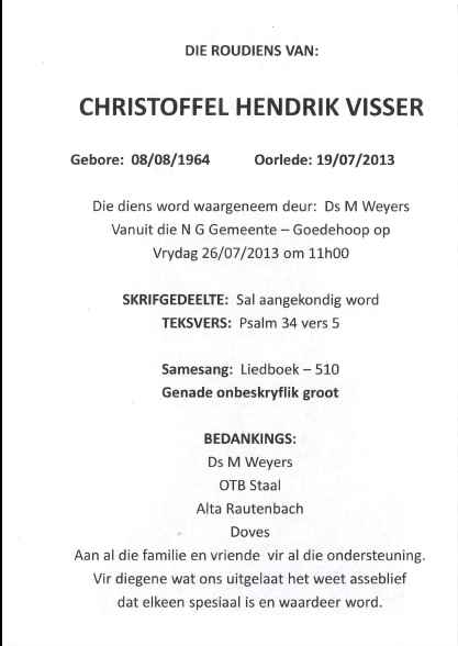 VISSER, Christoffel Hendrik 1964-2013_02
