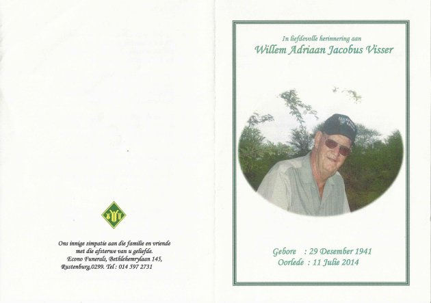 VISSER Willem Adriaan Jacobus 1941-2014_1