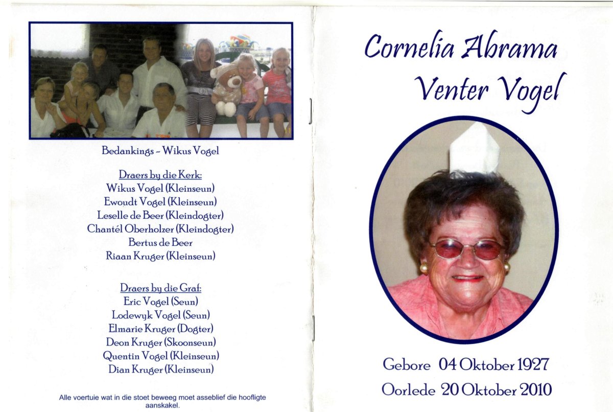 VOGEL-Cornelia-Abrama-nee-Venter-1927-2010-F_1