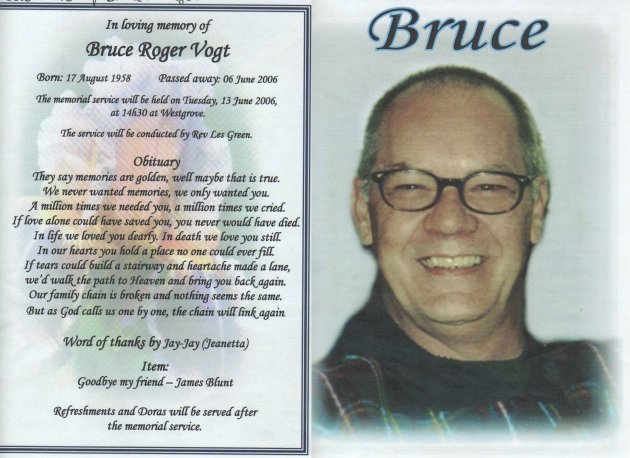 VOGT, Bruce Roger 1958-2006
