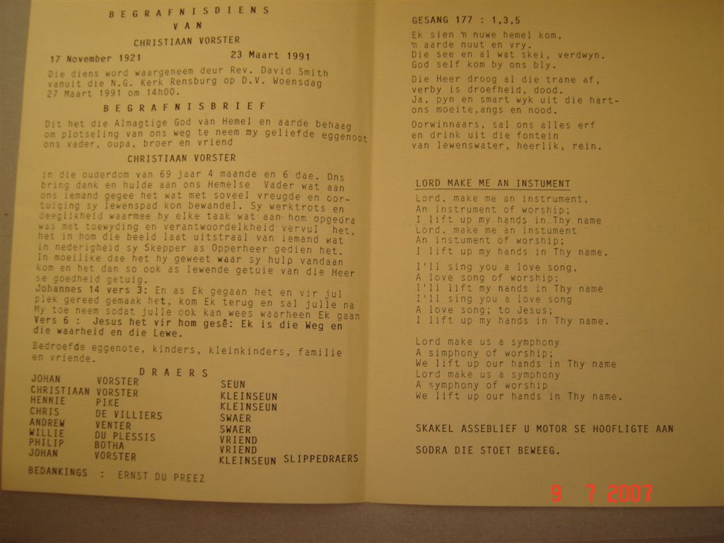 VORSTER-Christiaan-1921-1991-M_1