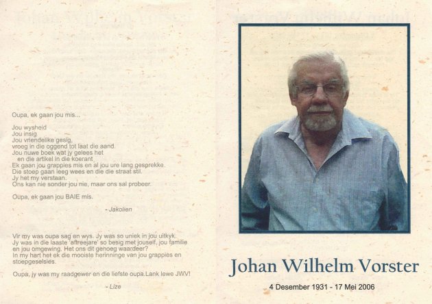 VORSTER, Johan Wilhelm 1931-2006_01
