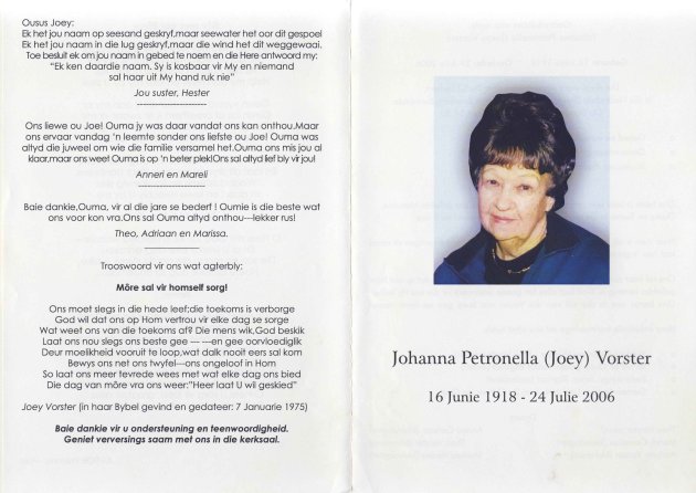 VORSTER, Johanna Petronella 1918-2006_1