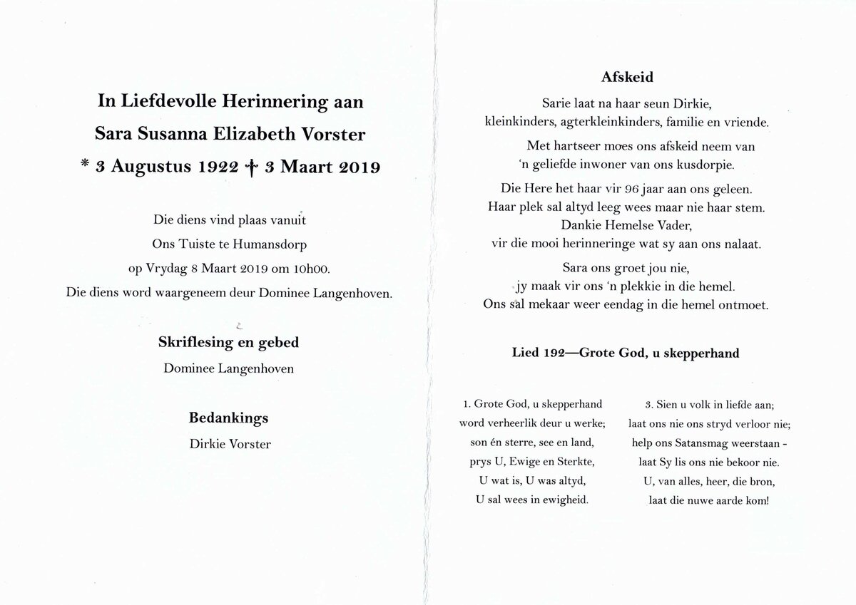 VORSTER-Sara-Susanna-Elizabeth-Nn-Sara.Sarie-1922-2019-F-02