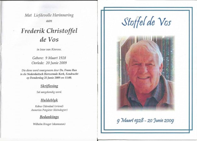 VOS, Frederik Christoffel de 1928-2009_01