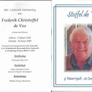 VOS, Frederik Christoffel de 1928-2009_01