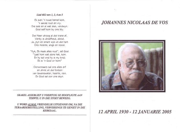 VOS, Johannes Nicolaas de 1930-2005_1