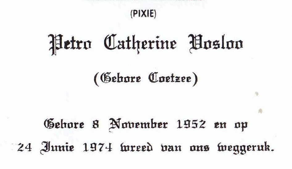 VOSLOO-Petro-Catherine-Nn-Pixie-nee-Coetzee-1952-1974-F_96