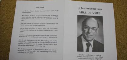 VRIES-DE-Mike-1933-2002