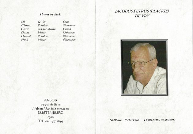 VRY, Jacobus Petrus de 1940-2011_1