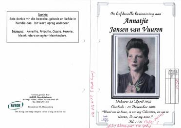 VUUREN-JANSEN-VAN-Anna-Maria-Nn-Annatjie-1925-2006-F