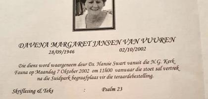 VUUREN-JANSEN-VAN-Davena-Margaret-Nn-Dee-1946-2002