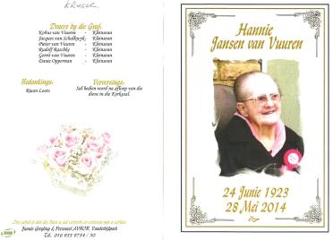 VUUREN-JANSEN-VAN-Johanna-Catharina-Magrietha-nee-Kruger-1923-2014-F