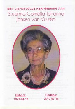 VUUREN-JANSEN-VAN-Susanna-Cornelia-Johanna-1921-2012-F