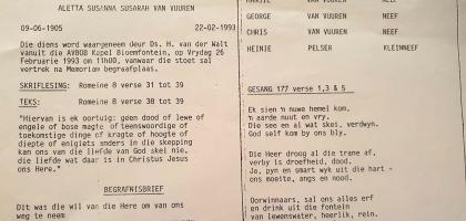 VUUREN-VAN-Aletta-Susanna-Susarah-1905-1993-F