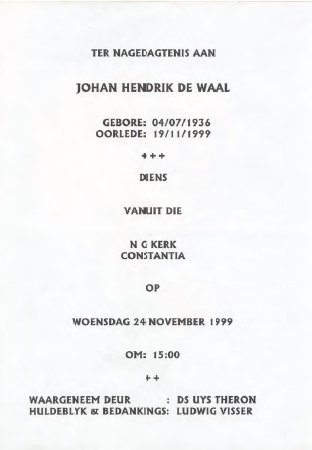 WAAL, Johan Hendrik de 1936-1999_1