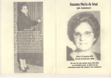 WAAL-DE-Susanna-Maria-nee-Koekemoer-1914-1998-F