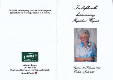 WAGENER-Magdalena-Gezina-1926-2014-F