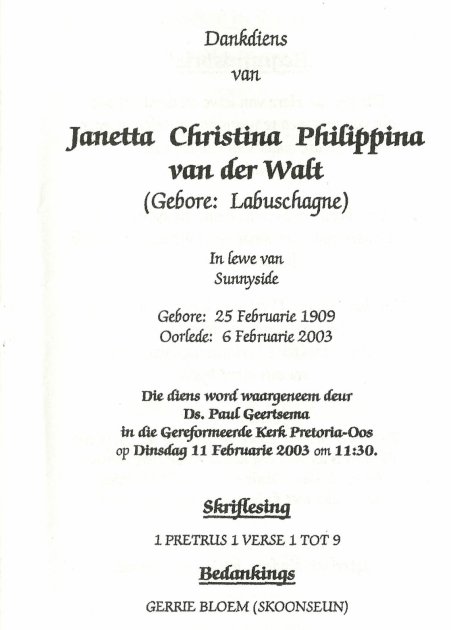 WALT-VAN-DER-Janetta-Christina-Philippina-nee-Labuschagne-1909-2003-F_1