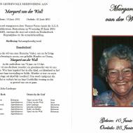 WALT, Margaret van der 1931-2005