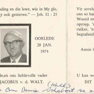 WALT, Sarel Jacobus van der 1916-1974