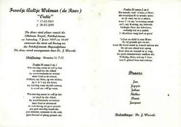 WELMAN-Froodje-Aaltje-Nn-Outie-nee-DeRoos-1913-2001-F