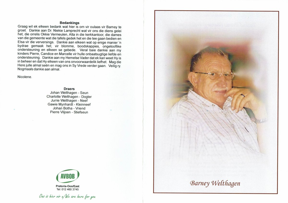 WELTHAGEN-Barend-Petrus-Nn-Barney-1934-2011-M_1