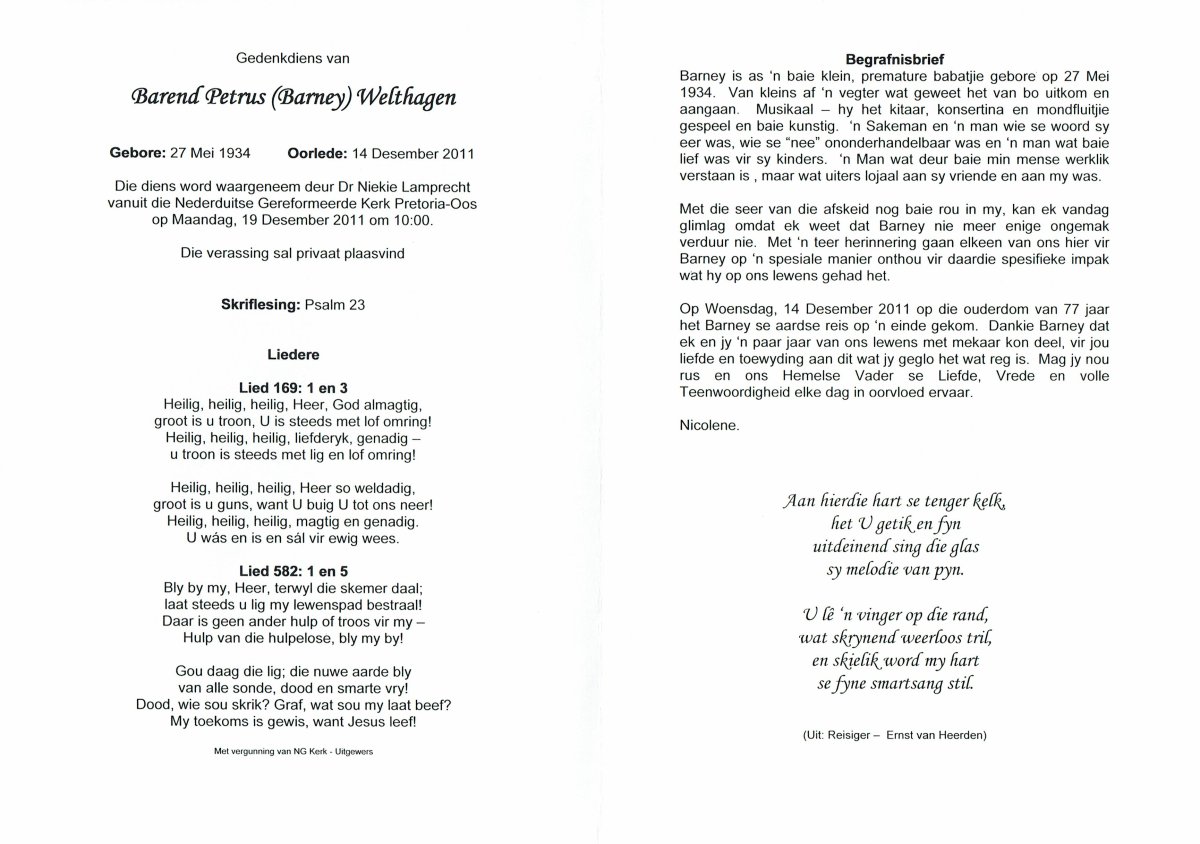 WELTHAGEN-Barend-Petrus-Nn-Barney-1934-2011-M_2
