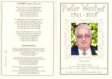 WENTZEL-Pieter-Nn-Piet-1941-2012-M