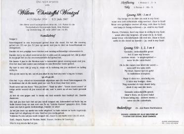 WENTZEL-Willem-Christoffel-Nn-Goggos-1954-2007-M