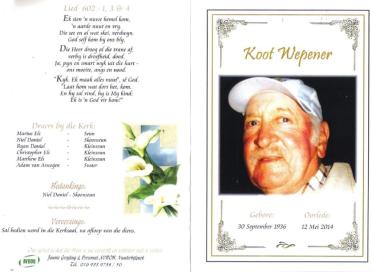 WEPENER-Jacobus-Frederick-Immanuel-Nn-Koot-1936-2014-M
