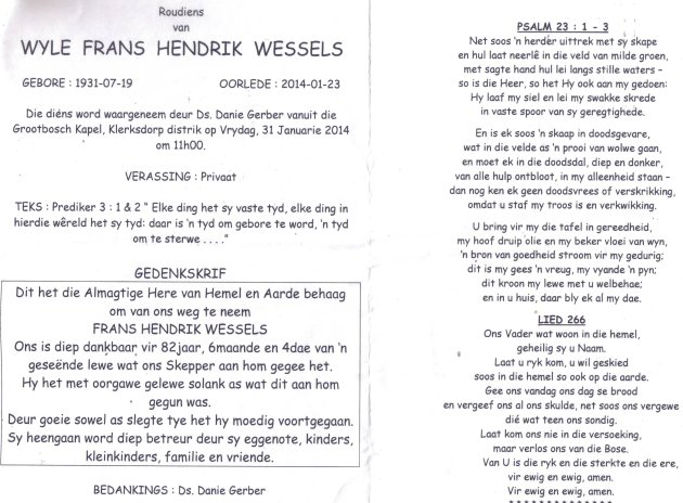 WESSELS, Frans Hendrik 1931-2014_01