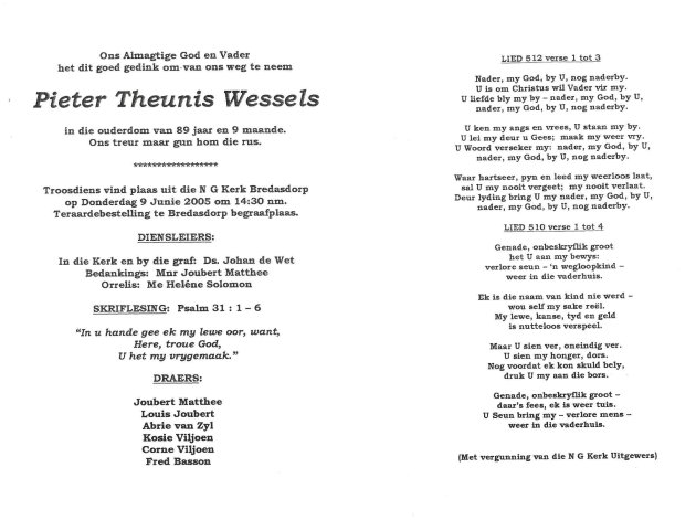 WESSELS, Pieter Theunis 1915-2005_2