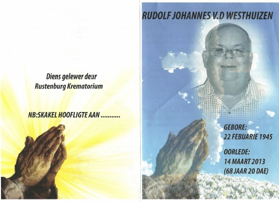 WESTHUIZEN Rudolf Johannes van der 1945-2013_1