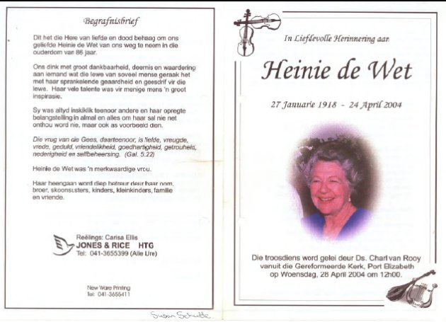 WET Heinie de 1918-2004