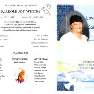 WHITE, Carole Joy 1947-2011