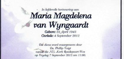 WYNGAARDT-VAN-Maria-Magdalena-1943-2012-F