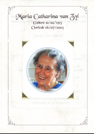 ZYL Maria Catharina van 1913-2003_1