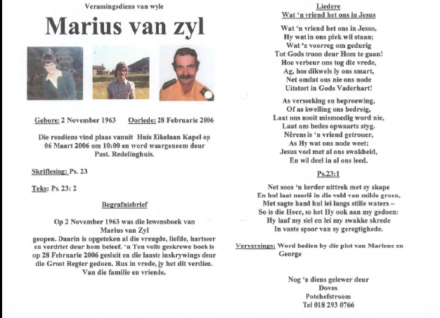 ZYL Marius van 1963-2006